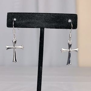3/$10 Silver Plated Cross Earrings